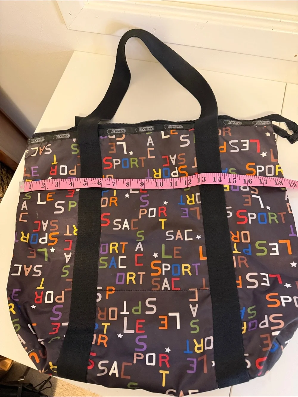 LeSportsac Rainbow Alphabet Block Logo Nylon Y2K Tote Bag
